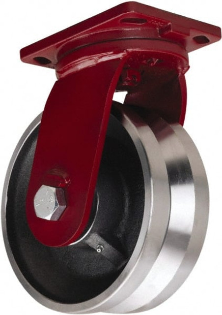 Hamilton S-EPSD-104FVT V Groove Caster: 10" Wheel Dia, 2" Wheel Width, 7,500 lb Capacity