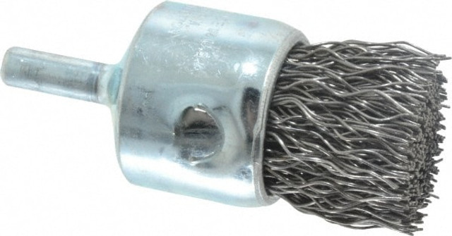 Weiler 90295 End Brushes: 1" Dia, Steel, Crimped Wire