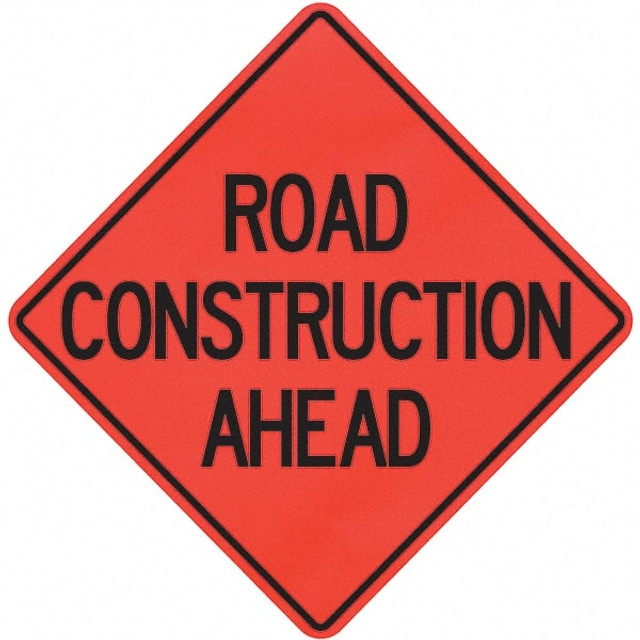 PRO-SAFE 07-800-3004-L Traffic Control Sign: Triangle, "Road Construction Ahead"