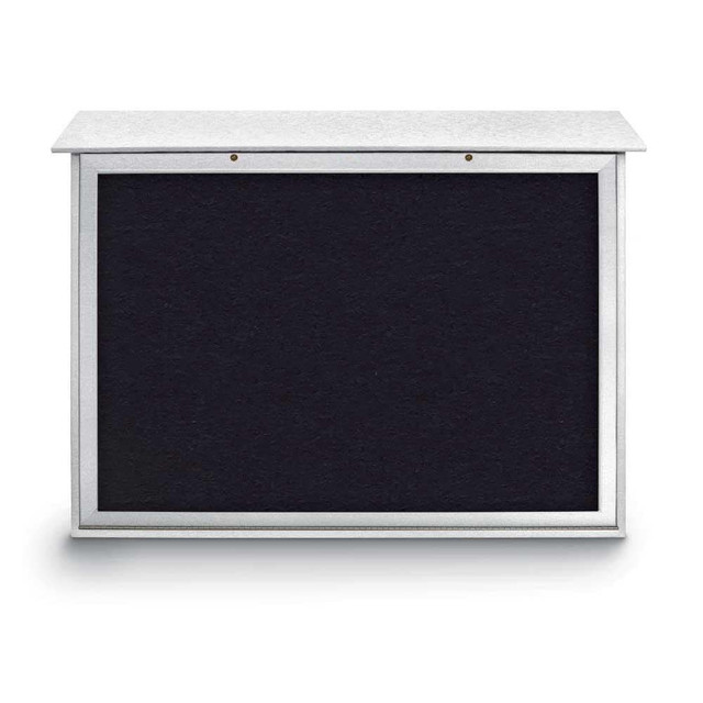 United Visual Products UVDSB5240-WHITE Enclosed Recycled Rubber Bulletin Board: 52" Wide, 40" High, Rubber, Black