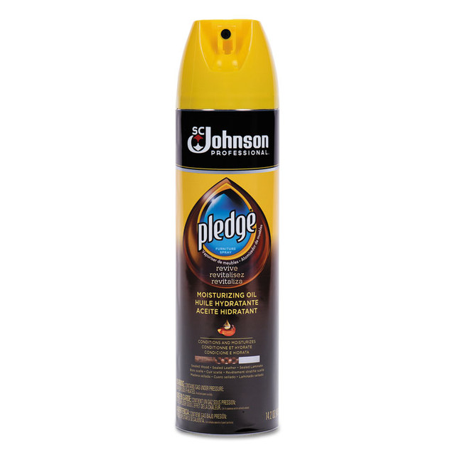 SC JOHNSON Pledge® 697264 Furniture Polish, Revive Moisturizing Oil, 14.2 oz Can, 6/Carton