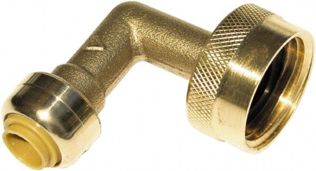 SharkBite U2276LF Brass Pipe 90 ° Elbow: 1/4 x 3/4" Fitting, Push-to-Connect x FNPT