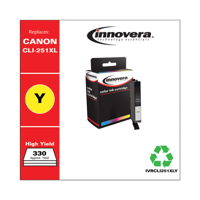 INNOVERA CLI251XLY Remanufactured Yellow High-Yield Ink, Replacement for CLI-251XL (6451B001), 685 Page-Yield