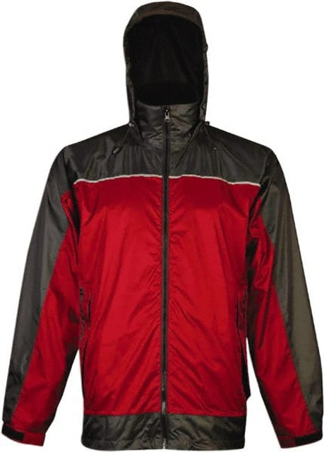 Viking 910CR-XL Rain Jacket: Size X-Large, Charcoal & Red, Polyester