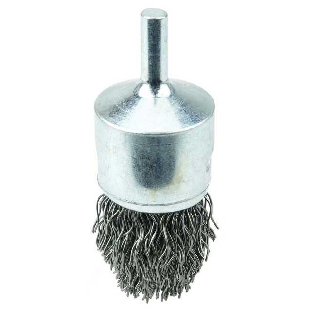 Weiler 10311 End Brushes: 1" Dia, Steel, Crimped Wire