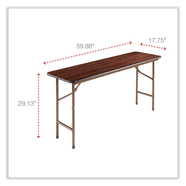 ALERA FT726018MY Wood Folding Table, Rectangular, 59.88w x 17.75d x 29.13h, Mahogany