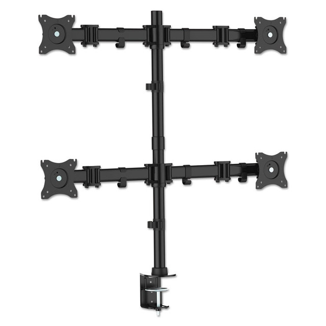 KANTEK INC. MA240 Articulating Quad Monitor Arms, For 13" to 27" Monitors, 360 deg Rotation, 45 deg Tilt, 180 deg Pan, Black, Supports 18 lb