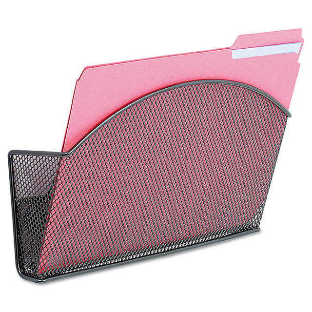 SAFCO PRODUCTS 4176BL Onyx Magnetic Mesh Panel Accessories, Single File Pocket, 13 x 4.25 x 7.25, Black