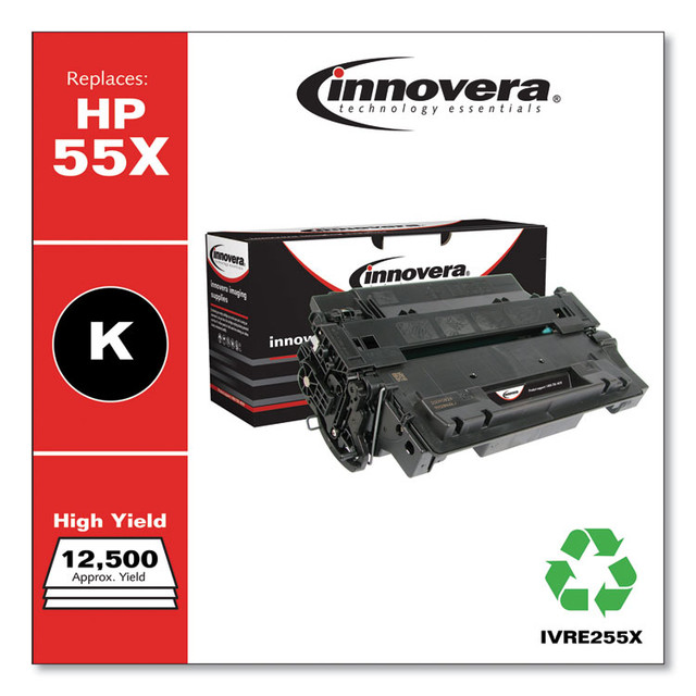 INNOVERA E255X Remanufactured Black High-Yield Toner, Replacement for 55X (CE255X), 12,500 Page-Yield