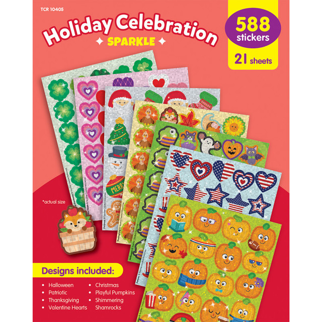 TEACHER CREATED RESOURCES Teacher Created Resources Holiday Celebration Sparkle Stickers Variety Pack