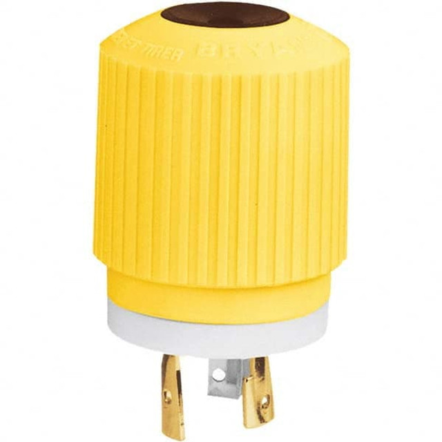 Bryant Electric 70520NPCR Locking Inlet: Plug, Industrial, L5-20P, 125V, White & Yellow