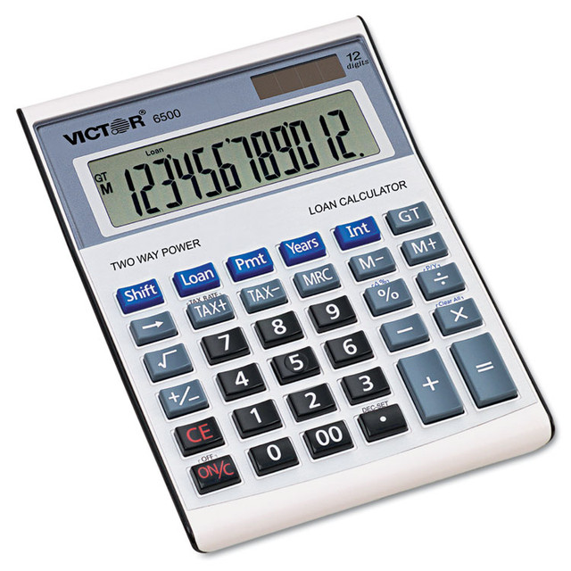 VICTOR TECHNOLOGY LLC 6500 6500 Executive Desktop Loan Calculator, 12-Digit LCD