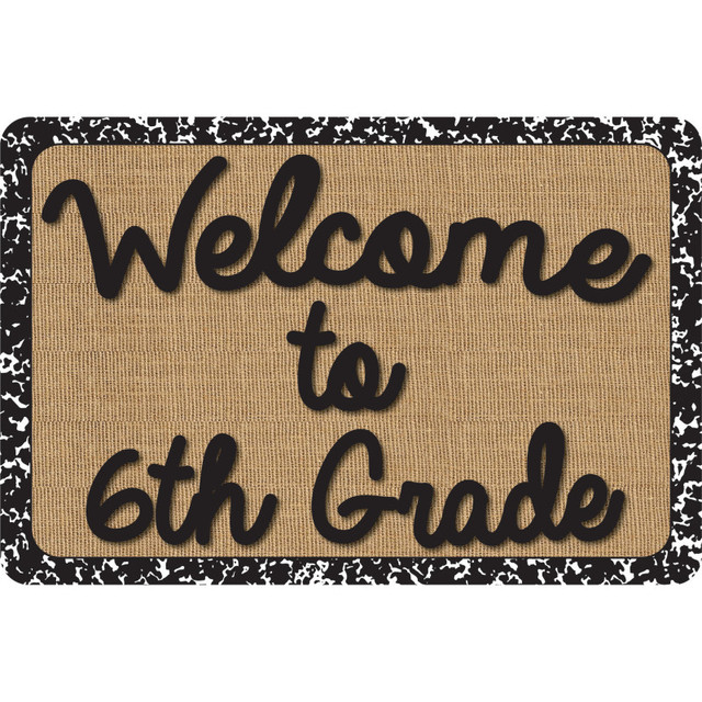 ASHLEY PRODUCTIONS Ashley Productions® The Original Fun Mat™, Welcome Mat, 15.5x23.5 in, Welcome to 6th Grade