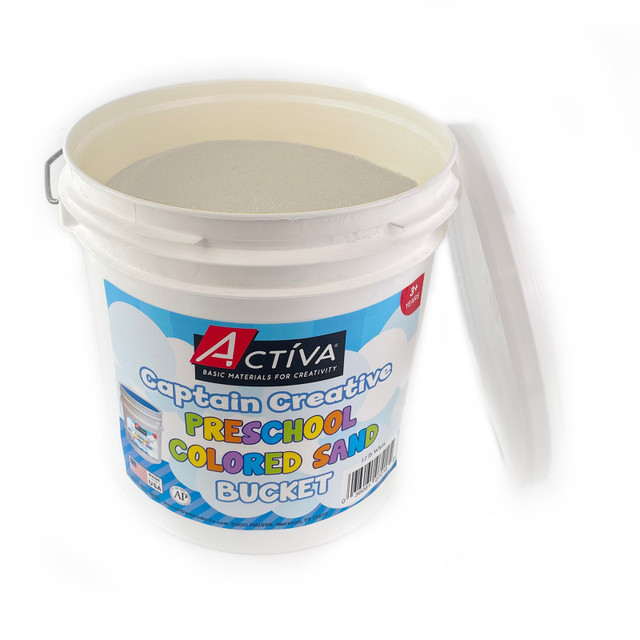 ACTIVA PRODUCTS Captain Creative Preschool Colored Sand, Sand Art, White, 12 lb Bucket