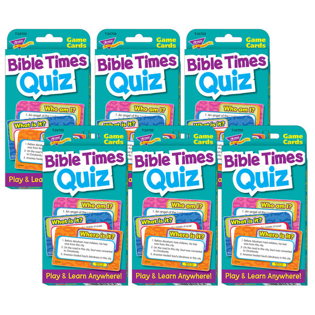 TREND ENTERPRISES INC. TREND Bible Times Quiz Challenge Cards®, 6 Sets