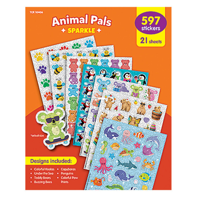 TEACHER CREATED RESOURCES Teacher Created Resources Animal Pals Sparkle Stickers Variety Pack