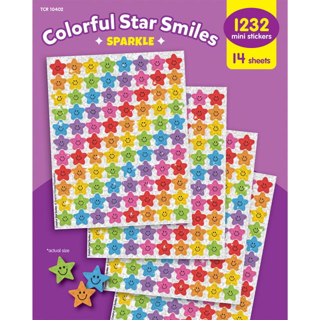 TEACHER CREATED RESOURCES Teacher Created Resources Colorful Star Smiles Sparkle Mini Stickers Value Pack