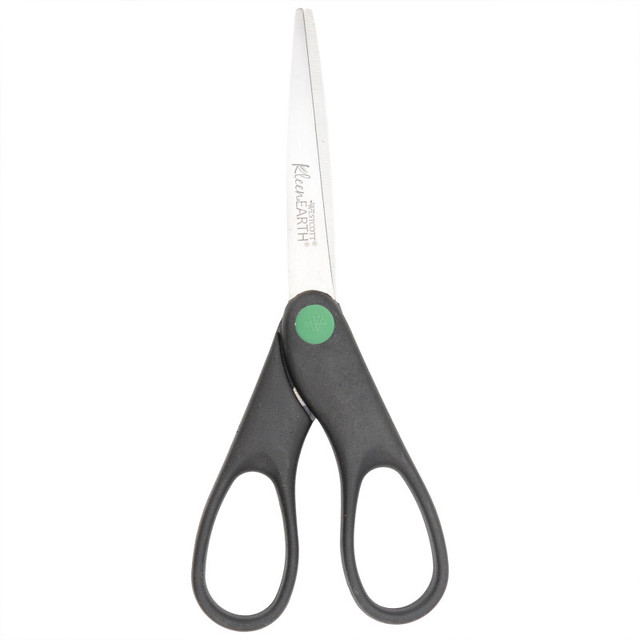 ACME UNITED CORPORATION Westcott® Recycled Stainless Steel Scissors, Straight Handle, Black, 7 in