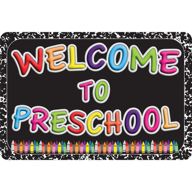 ASHLEY PRODUCTIONS Ashley Productions® The Original Fun Mat™, Welcome Mat, 15.5x23.5 in, Welcome to Preschool