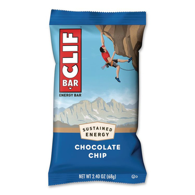 CLIF BAR & COMPANY 160004 Energy Bar, Chocolate Chip, 2.4 oz, 12/Box