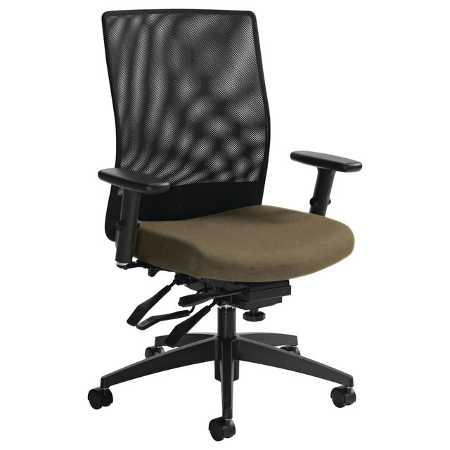 Sit comfortably in a seat that responds to your body  Lumbar feature supports your lower back and enhances the natural curve of your spine. Its flexible design reshapes itself to match and support the users body profile.  Woven mesh is breathable to keep you cool and is flexible to relieve any pressure points along the spine.  Frame made of a non-marring synthetic material for durability.  Seat height adjusts pneumatically to allow for resting your feet flat on the floor.  Arms are height and width adjustable to offer custom support.  Weight capacity tested to support 300 lb.  Assembly required.  GREENGUARD certified - certified for low chemical emissions: UL.COM/GG - UL 2818. Ranked in two tiers: Certified and Gold.  Tested to meet ANSI/BIFMA Performance Standards - Manufacturer testing has been conducted on this product to meet specific performance requirements and safety standards set forth by the American National Standards Institute (ANSI) and the Business and Institutional Furniture Manufacturers.  Less harsh chemicals - made with fewer harsh chemicals, or safer chemicals than typical alternatives, helping  reduce your use of and exposure to substances that may be more harmful to your health and the environment.  Contains Recycled Content - See Specs for Details.