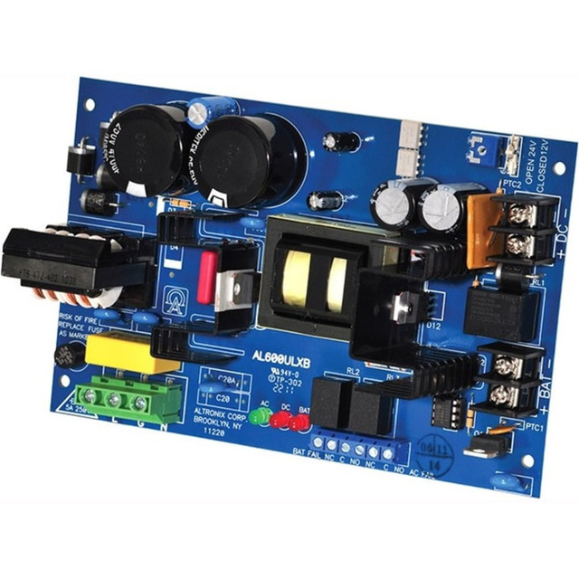 12VDC or 24VDC @ 6A.  AC and battery monitoring, non-power limited output.  UL Recognized.  Power Supply/Charger Board.