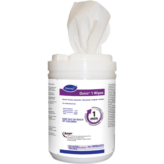 Next generation ready-to-use disinfectant cleaner based on proprietary hydrogen peroxide (AHP) technology to deliver fast, effective cleaning performance.  Disinfects in 1 minute or less making it the shortest contact time in our portfolio of disinfectants.  Virucide, bactericide, tuberculocide, fungicide and non-food contact sanitizer.  Kills MRSA and Norovirus.  Meets bloodborne pathogen standards for decontaminating blood and body fluids.  Broad spectrum, multi-surface cleaner/disinfectant and sanitizer. Harnesses the cleaning power of hydrogen peroxide. Specially designed to penetrate the toughest soils  Fast, Effective, Responsible and Sustainable formulation. Environmentally-responsible with no VOCs, no added fragrance, no NPEs. Fast-acting, convenient formula, suitable for daily use, and contact time of ONE minute or less  Formulated with patented AHP technology containing no phosphates, quats or phenols. The active ingredient breaks down to water and oxygen after use  Short contact times of 1 minute or less Virucidal , 1 minute Bactericidal, Tuberculocidal and Fungicidal and 10-second non-food contact sanitizing  Meets the lowest EPA toxicity category in all 6 toxicity studies, making it a responsible choice for users, around patients and on most common healthcare surfaces. Cleans, disinfects and deodorizes in one labor-saving step  Antimicrobial is an agent that kills microorganisms or stops their growth.
