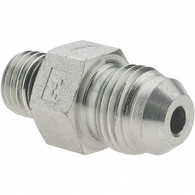 Brennan BD-712133 Steel Flared Tube Connector: 3/8" Tube OD, 9/16-18 x 7/16-20 Thread, 37 ° Flared Angle