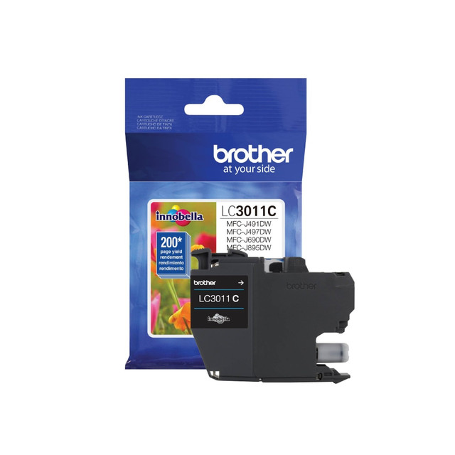 Compatible Brother models: MFC : MFC-J491DW, MFC-J497DW, MFC-J690DW, MFC-J895DW.  .    Brother Genuine LC3011C is for use with Brother Work Smart Series compact, affordable, inkjet all-in-one printers: MFC-J491DW, MFC-J497DW, MFC-J690DW, MFC-J895DW  Brother offers an environmentally responsible way for customers to dispose of Brother Genuine cartridges. Visit www.brother-usa.com/Environment to learn more  Superior color inkjet print quality you can consistently rely on for up to 200 pages (Approximate page yield in accordance with ISO/IEC 24711)  Intelligently engineered to work in seamless unison with your Brother inkjet printer  Brother Genuine color ink produces rich, vivid color prints that withstand the test of time  Brother Genuine LC3011C Standard-yield Cyan Ink Cartridge  Recycling solution - designed to encourage recycling, helping you divert materials from landfill.