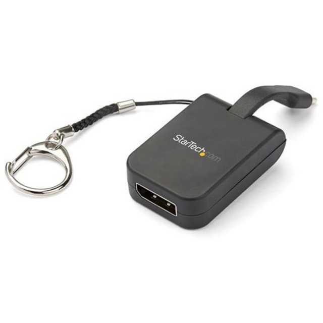 EASY TO USE: USB C to DP adapter dongle supports driverless plug & play setup & is compatible w/ macOS, Windows 10, Linux & Chrome OS; works w/ any USB Type-C or Thunderbolt 3 (DP Alt Mode) device  PORTABLE DESIGN: Compact & lightweight USB-C to DisplayPort adapter is perfect for travelling; equipped with a flexible wrap-around cable & removable keychain ring that securely attaches to your bag  COMPATIBILITY: Dell XPS, Precision & Latitude, Lenovo ThinkPad X1 Carbon & Extreme, Microsoft Surface Book & Surface Laptop 3, MacBook Pro, TB3 MacBook Air, HP EliteBook, Spectre & ZBook & Chromebook  TESTED & VERIFIED: USB-C to DisplayPort video converter (male to female) compatible w/ range of 8K, 4K and 1080p DP monitors/displays incl brands like Dell Ultra Sharp, Samsung, Asus ProArt, Acer & LG  HIGH PERFORMANCE: USB-C to DisplayPort 1.4 (32.4Gbps) adapter compatible w/ HDR/DisplayHDR, HBR3, Display Stream Compression (DSC), HDCP 2.2/1.4; 8K 60Hz (7680x4320), 5K 60Hz, 4K 120Hz & 1080p