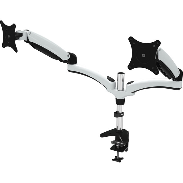 Extension Arms Add 10in of Length, Increases Lateral Articulation  Standard VESA 75&times;75 or 100&times;100  Attaches via Built-In Clamp  Also supports most 29in displays  360 monitor rotation, Landscape/Portrait  Multiple Points of Articulation  Internal Cable Management  Mount Dual 15-28in Monitors to a Desktop