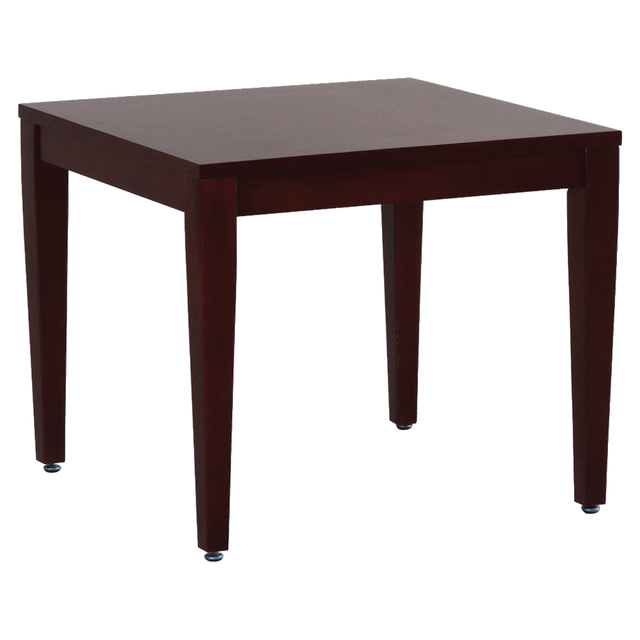 Place in your reception room and display business cards or magazines  Solid, birch wood frame for durability.  Mahogany finish provides a rustic appearance.  Compact size for fitting between chairs.  Assembly required.