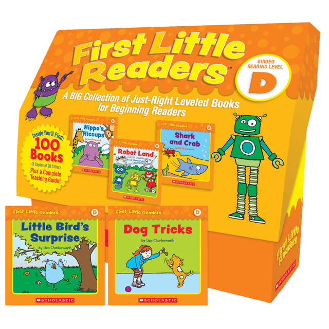 Foster the love of reading in your classroom with this kit. Containing 100 full-color, 8-page books (5 copies of 20 storybooks), the kit helps teach fundamental reading skills through high-frequency words, rhyming, repetition and accompanying illustrations.  Teaches young students how to read through high-frequency words, rhyming, repetition and supportive illustrations.  Predictable stories are engaging to excite students.  32-page teaching guide helps you stay on task.  Comes with 5 copies each of 20 titles, so you can lead group reading sessions.  For students in pre-kindergarten through 2nd grade.  Includes a sturdy storage unit.