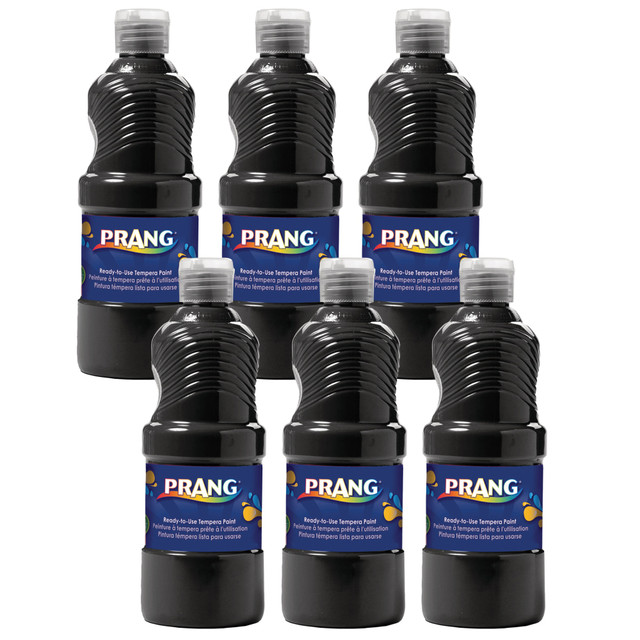 Add vibrant color to your work with the Prang Ready-To-Use Tempera Paints. The non-settling formula reduces the need for stirring or shaking, and the easy-to-pour bottle allows for simple dispensing.  Non-settling formula reduces the need for stirring or shaking.  Easy-to-pour bottle allows for simple dispensing.  AP certified nontoxic.  Black color provides a vibrant look.