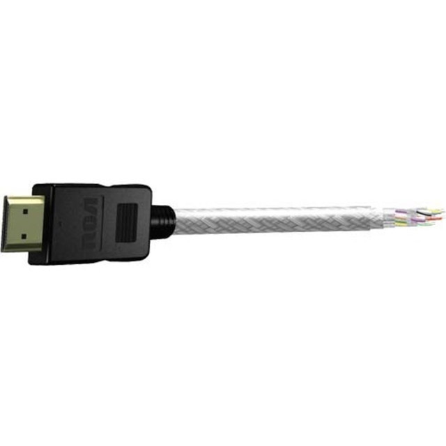 Create an organized, fun home theater setup with the RCA DH3HHE Digital Plus HDMI Cable. This cable carries high-definition video and digital audio signals for an immersive movie experience.  For HD devices up to 2160p.  Connects an HDMI-compatible A/V source to an HDTV.  Carries high-definition video and digital audio signals.  Supports 3D, ethernet, audio return channel and 10.2 Gbps.  Allows the transfer of digital audio and video in a single cable.  HDMI connector is small for installers and in-wall connections between HDTVs, receivers, DVD players, game consoles and more.  Backed by the manufacturers 90-day limited warranty.