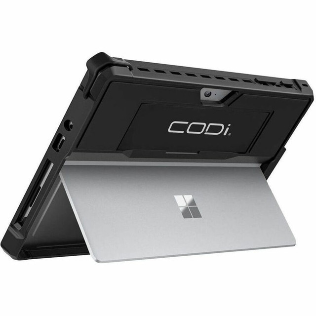 Materials: polycarbonate, silicone  Includes adjustable, detachable shoulder strap that can be secured at all four case corners  Integrated kickstand  Thick silicone bumpers on corners for enhanced screen protection  Compatible with tempered glass screen protectors  Warranty: one year warranty  360-degree protection