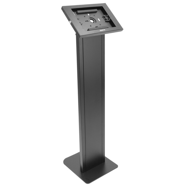 Use the Mount-It! Steel Anti-Theft Tablet Kiosk for iPad/iPad Air/iPad Pro in your business or office. This kiosk is made from high-strength steel for lasting use. The lockable enclosure protects the tablet from tampering or theft.  Made from high-strength steel for durability.  Rotating and tilting head allows for various viewing angles and portrait and landscape orientations.  Built-in cabinet with lock allows for access to power supply.  Lockable enclosure protects the tablet from tampering or theft in public areas.  Fits iPad, iPad Air and iPad Pro models.  Weight capacity tested to support up to 2.2 lb.  Assembly required.