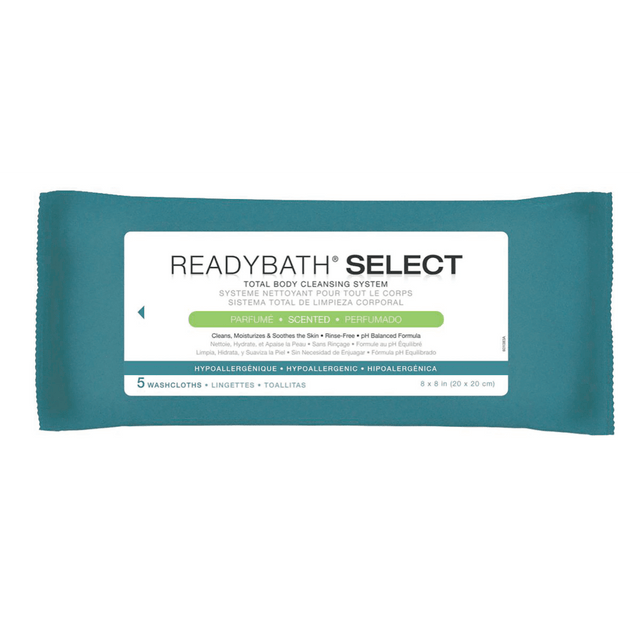 Rinse-free design simplifies patient skin care  Pre-moistened wipes moisturize, condition and soothe the skin as you clean.  Hypoallergenic formula is pH-balanced and alcohol free for use on a wide range of skin types.  Medium-weight needlepunch cloth provides a soft feel against the skin.  Material is latex free for safety.  Wipes can be used at room temperature or warmed for added comfort.  Rinse-free formula for simple use.  Single-use design guards against cross contamination.  Light, gender-neutral scent leaves your patient smelling fresh.  This product is heavy and/or oversized and may need more than one person to handle.
