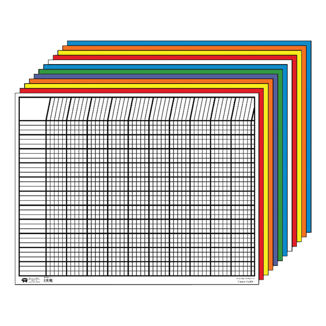 Colorful charts are sure to draw attention  Colorful charts help track incentives.  Made of heavy tagboard to help ensure long-lasting use.  Each chart measures 22inx28in with 1/2in x 1/2in squares.  For students in pre-k to grade 8.
