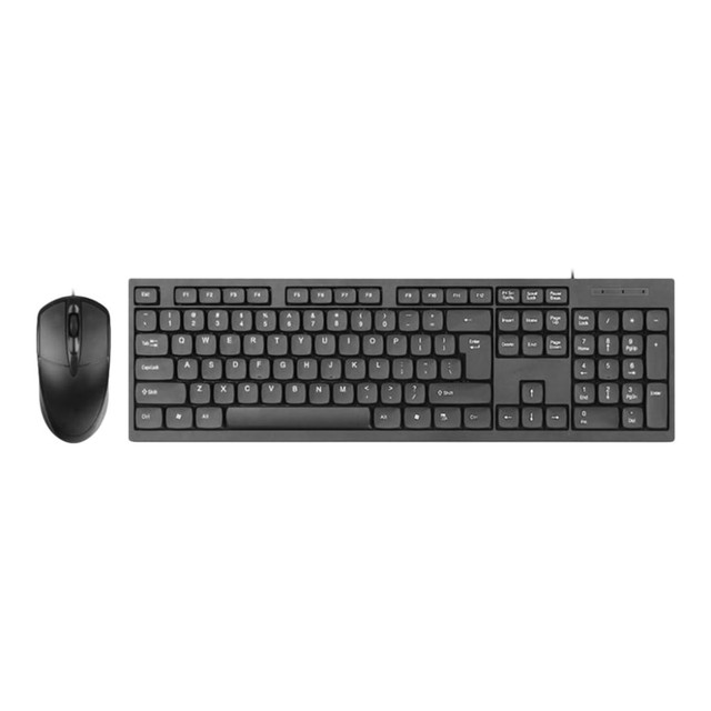 The AP-BM530 USB wired keyboard and mouse provides a sleek, comfortable, and affordable style to your workday. This waterproof durable design keyboard is your easy plug-and-play option for daily use.