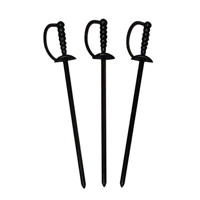 Prepare elegant drinks that please the eye and the palate. These sword picks are great for holding limes, cherries, olives and more.  Made of plastic for support.  Designed for holding drink garnishes.  Sword design adds a fun touch.