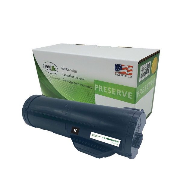 Print documents with confidence thanks to the IPW Preserve Brand 101R00554-R-O Remanufactured Drum Unit For Xerox 101R00554. This dynamic drum unit produces high-quality documents.  Comparable to the Xerox 101R00554 unit.  Yields up to 65,000 pages.  Offers dynamic prints.  Remanufactured - made from quality recovered cartridges, helping you save resources, reduce waste and potentially save money.  Recycling solution - designed to encourage recycling, helping you divert materials from landfill.  Contains Recycled Content - See Specs for Details.