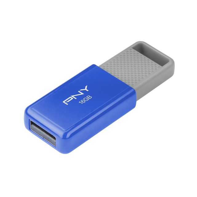 Store songs, photos and games on this PNY USB flash drive. The USB 2.0 interface enables simple connectivity with most USB 2.0 ports on desktops, laptops and other devices.  Compact size easily fits into a pocket or bag for simple portability.  USB 2.0 flash drive provides fast transfers. Backward compatible with USB 1.1.  Compatible with most PC/Mac notebook and desktop computers. Requires an available USB port.  Backed by the manufacturers 1-year limited warranty.  16GB assorted flash drive offers portable storage of video, music and other data files.  Available in assorted colors. Option for color choice is not available.