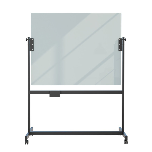 This double-sided magnetic glass dry erase board easel is a perfect and functional solution for the frequent and heavy usage areas of your office, school classroom, home or any commercial space. The tempered glass is only compatible with high energy magnets.  Premium tempered double-sided magnetic glass dry erase surface does not stain or ghost.  Glass is the highest quality dry erase surface available.  Modern frameless design includes cubicle mounting brackets to hang within your workspace.  Works well with all dry erase markers and liquid glass markers.  Includes high quality casters, metal utility cup, hardware and instructions.  White frosted glass background creates high contrast with white and bright color dry erase or glass markers.  Perfect for heavy writing use in any office, home or commercial environment.  Try U Brands dry erase markers for ultimate board performance.  Lifetime Warranty  This product is heavy and/or oversized and may need more than one person to handle.