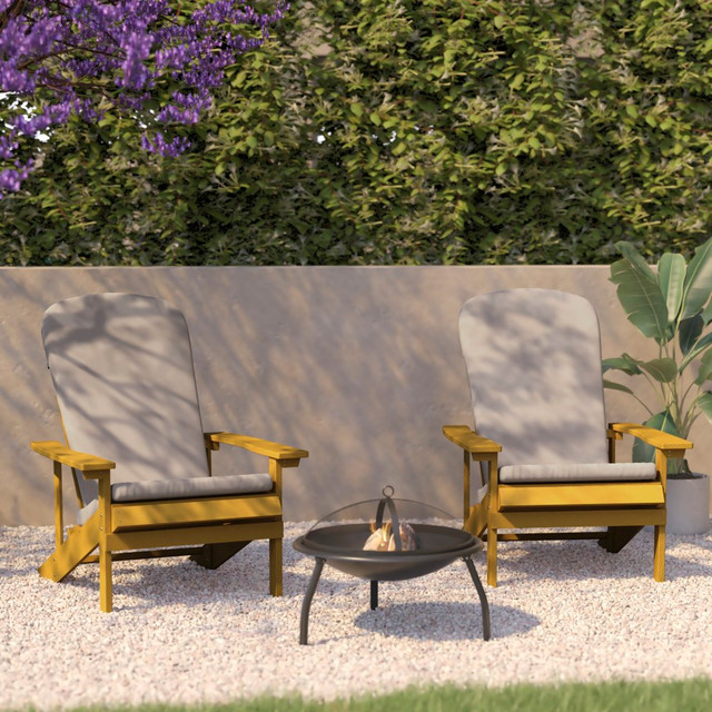 Set up an outside seating area with the Flash Furniture Charlestown All-Weather Outdoor Furniture Adirondack Chairs With Cushions. These chairs are made of polystyrene for durability, and they have extra-wide arms and backs for support. The all-weather fabric upholstery and thick padded cushions provide lasting comfort.  Extra-wide arms and backs.  Polystyrene frames.  All-weather fabric upholstery.  2in thick padded cushions with rear elastic straps.  Weight capacity tested to support 350 lb.  Overall dimensions: 35inH x 29-1/2inW x 33-1/2inD.  Clean with water and neutral detergent. Hand wash and air-dry cushion covers.  Assembly required.  Backed by the manufacturer's 1-year limited warranty.  This product is heavy and/or oversized and may need more than one person to handle.