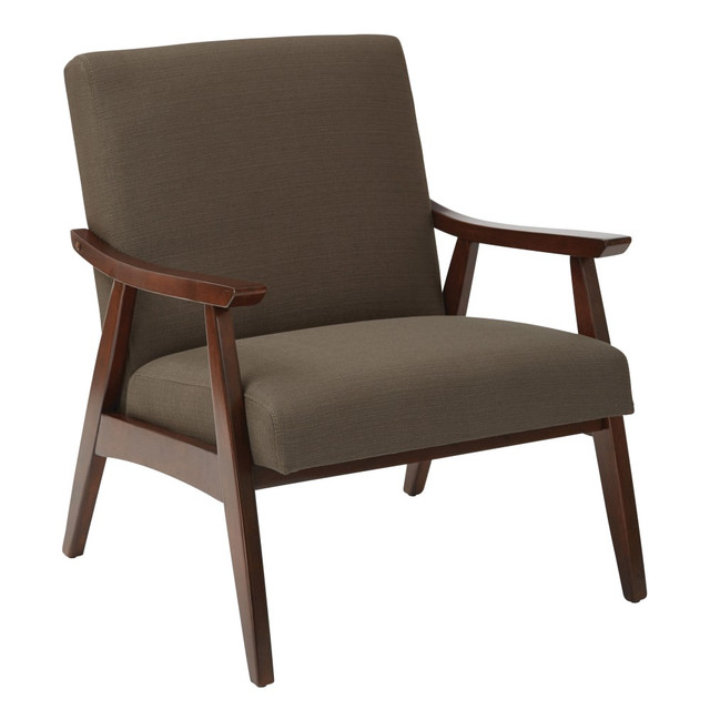 Create the space you have been dreaming of with this mid-century modern arm chair. The chair offers strong wood construction and a comfortable polyester covering to help you or your guests relax.  Overall Dimensions: 32 1/4inH x 26 1/2inW x 28 1/2inD.  Weight capacity tested to support 250 lb.  Polyester upholstery is comfortable and easy to care for.  Solid wood frame is strong and long lasting.  Assembly required.