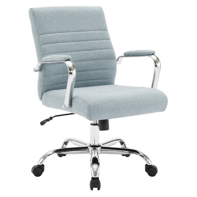 Add comfort to your days in the office with the Office Star Ergonomic Fabric Mid-Back Office Task Chair. This adjustable office chair offers height adjustments and boasts an adjustable tilt tension for increased comfort, while the fabric upholstery provides a soft feel. The dual carpet casters and 360 deg. swivel promote mobility.  Recommended daily usage of 6 to 8 hours.  Overall dimensions: 35-1/4inH x 26-1/2inW x 26inD.  Weight capacity tested to support 250 lb.  Mid-back office chair.  Height-adjustable seat.  Fabric upholstery.  Adjustable tilt tension.  Padded armrests.  5-star base.  Dual carpet casters.  360 deg. swivel.  Assembly required.