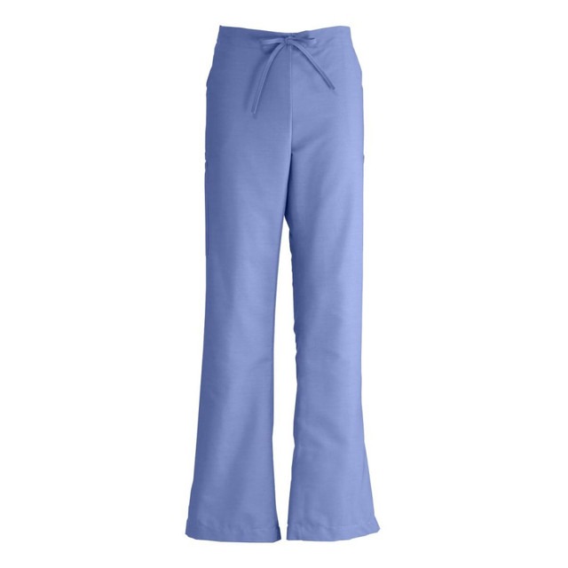 With a boot-cut leg and mid-rise silhouette, these scrub pants offer a stylish look, while the polyester/cotton blend fabric provides a soft feel. Multiple pockets accommodate your essentials.  Enjoy style and comfort during your shift.  ComfortEase fabric is crafted from 65% polyester and 35% cotton for a soft feel and durability.  Mid-rise pants with a boot-cut leg for a stylish look.  Elastic waist and drawstring help you secure the pants.  2 side-seam and 2 lower cargo pockets provide space for small items. 1 pocket features a pen/scissors holder.