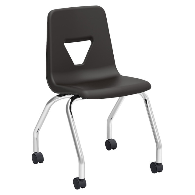 Mobile student chairs add color to your classroom and offer color-coding opportunities for learning stations and more. They are equipped with swivel casters for extra mobility in a classroom, computer lab or office setting. The four-leg base features the strength of heavy-gauge tubular steel with a chrome finish.  Extra mobility with swivel casters  Strong, 4-leg base for students in 5th-grade and higher  Easy-to-clean shell  Waterfall seat design for comfort  Limited Lifetime Warranty  Overall Dimensions: 30inH x 18-1/2inW x 21inD.  GREENGUARD Gold certified  - certified for low chemical emissions: UL.COM/GG - UL 2818. Ranked in two tiers: Certified and Gold.  Less harsh chemicals - made with fewer harsh chemicals, or safer chemicals than typical alternatives, helping  reduce your use of and exposure to substances that may be more harmful to your health and the environment.  Contains Recycled Content - See Specs for Details.