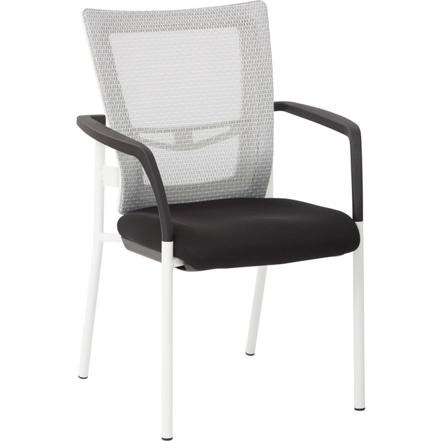 Offer clients a comfortable spot in the waiting area or conference room with this Office Star Low-Back Mesh Visitors Chair. This low-back office chair boasts built-in lumbar for ample support of your spine and lower back. Built-in foot caps make it easy to push the seat in and out without leaving marks on the floor.  Overall Dimensions: 37inH x 25inW x 24-1/2inD.  Weight capacity tested to support 275 lb.  Metal frame.  Low-back office chair.  Padded seat.  ProGrid mesh-back office chair.  Lumbar support.  Waterfall seat.  Contoured, molded armrests.  Conference room chair with easy-glide foot caps.  Assembly required.
